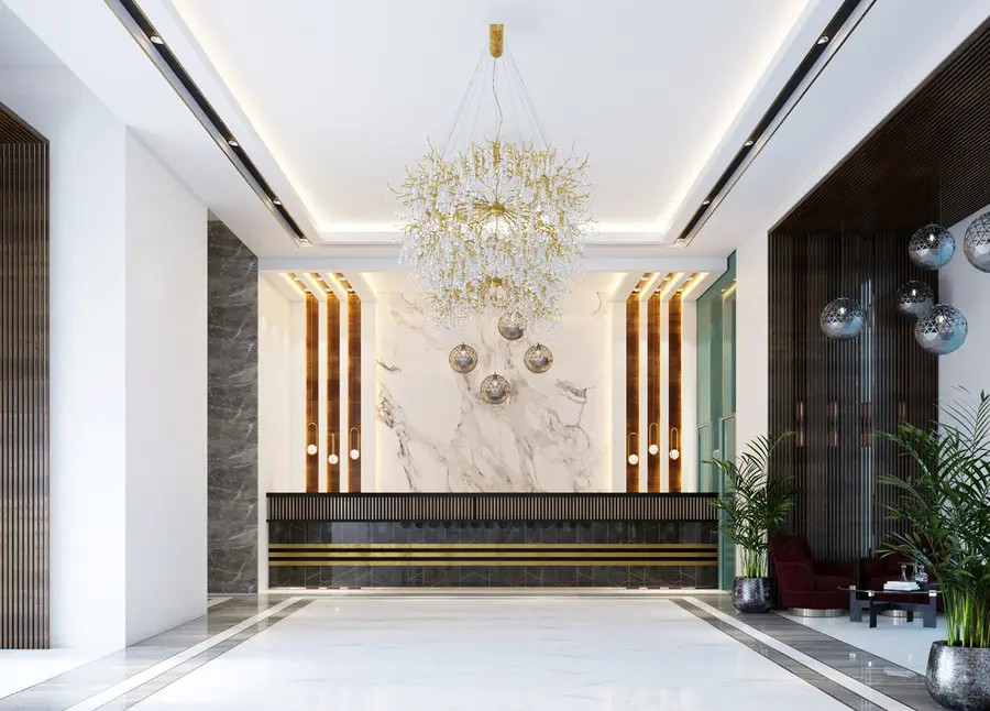 Thiết kế quầy lễ tân sang trọng, trang nhã
